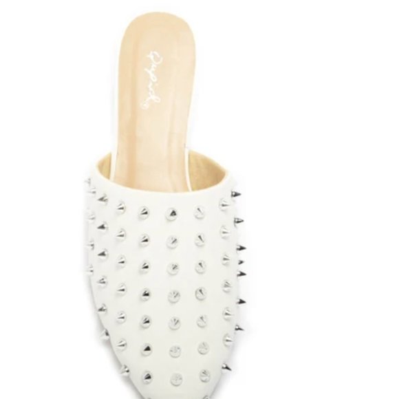 Studded White Mules - Picture 3 of 3